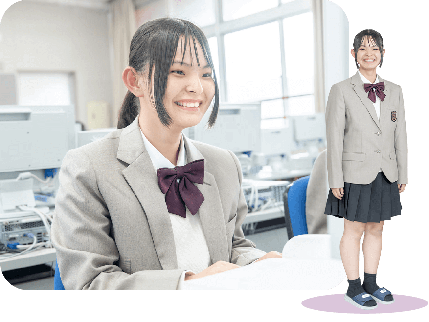 情報ビジネス科1年 中村美桜 さん（滑石中出身）